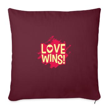 LOVE WINS LGBT Pride Gay Pride Month LGBTQ - Housse de coussin décorative 45 x 45 cm - bordeaux - Devant