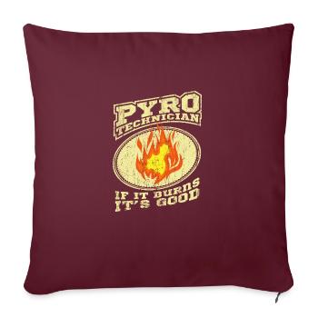 PYROTECHNIKER Pyro Techniker Feuerwerk Feuerwerker - Sofakissenbezug 45 x 45 cm - Burgunderrot - Vorne
