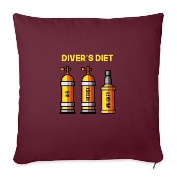 Divers Whiskey Whiskey Plongeur Drôle Plongeur - Housse de coussin décorative 45 x 45 cm - bordeaux - Devant