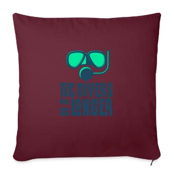 Tec Diver Do It Longer Rebreather Plongée - Housse de coussin décorative 45 x 45 cm - bordeaux - Devant