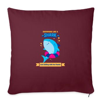 Schwimmen Lernen Swimming Like A Shark And - Sofakissenbezug 45 x 45 cm - Burgunderrot - Vorne