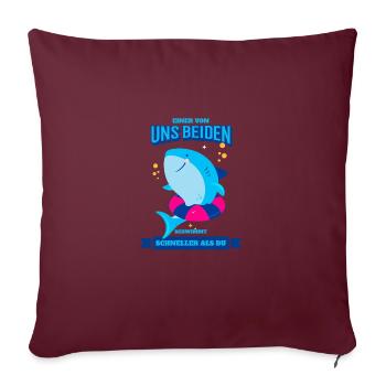 Schwimmen Lernen Einer Von Uns Beiden Schwimmt - Sofakissenbezug 45 x 45 cm - Burgunderrot - Vorne