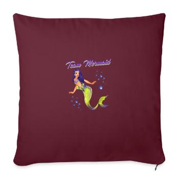 Sirènes Nageant En Disant Équipe Sirène - Housse de coussin décorative 45 x 45 cm - bordeaux - Devant