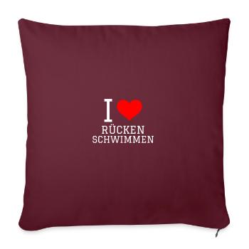 Nager en disant drôle J’aime le dos - Housse de coussin décorative 45 x 45 cm - bordeaux - Devant