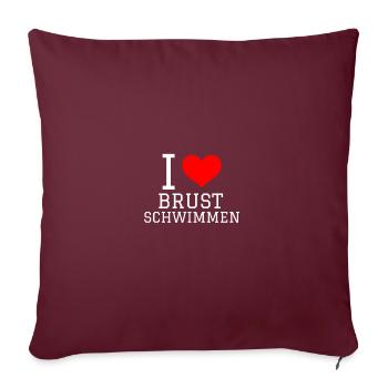 Nager en disant drôle J’aime la brasse - Housse de coussin décorative 45 x 45 cm - bordeaux - Devant