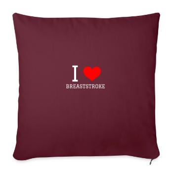 Nager en disant drôle J’aime la brasse - Housse de coussin décorative 45 x 45 cm - bordeaux - Devant