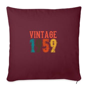 Anniversaire Papa Vintage 1959 - Housse de coussin décorative 45 x 45 cm - bordeaux - Devant