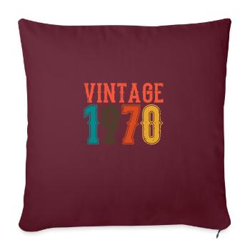 Anniversaire Papa Vintage 1970 - Housse de coussin décorative 45 x 45 cm - bordeaux - Devant