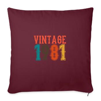 Anniversaire Papa Vintage 1981 - Housse de coussin décorative 45 x 45 cm - bordeaux - Devant