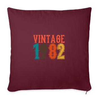 Anniversaire Papa Vintage 1982 - Housse de coussin décorative 45 x 45 cm - bordeaux - Devant