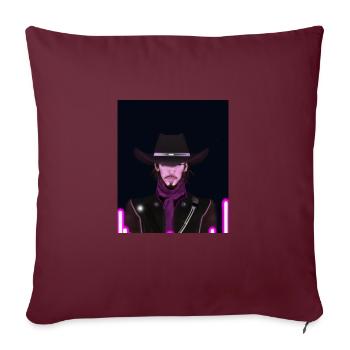 Goth Synthwave Outrun Goth Cowboy - Sofakissenbezug 45 x 45 cm - Burgunderrot - Vorne
