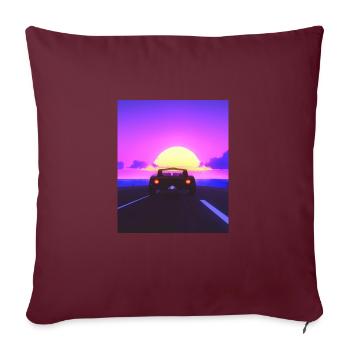 Vaporwave Aesthetic Sportwagen Strand - Sofakissenbezug 45 x 45 cm - Burgunderrot - Vorne