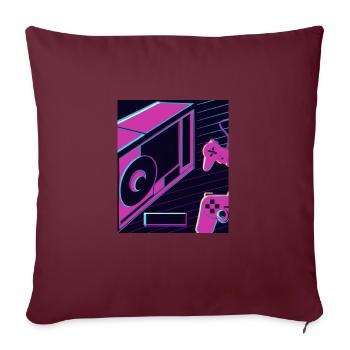 Vaporwave Aesthetic Gaming Konsole Zukunft - Sofakissenbezug 45 x 45 cm - Burgunderrot - Vorne