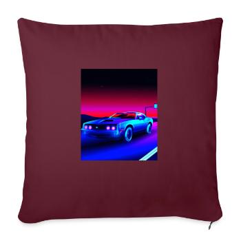 Vaporwave Aesthetic Vintage Highway - Sofakissenbezug 45 x 45 cm - Burgunderrot - Vorne