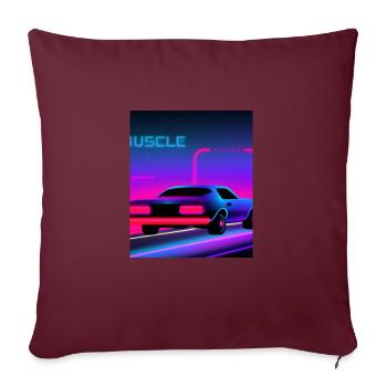 Vaporwave Aesthetic Vintage Highway - Sofakissenbezug 45 x 45 cm - Burgunderrot - Vorne