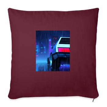 Vaporwave Aesthetic Auto Nacht Regen - Sofakissenbezug 45 x 45 cm - Burgunderrot - Vorne