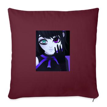 Goth Anime Vaporwave mignon et effrayant Goth - Housse de coussin décorative 45 x 45 cm - bordeaux - Devant