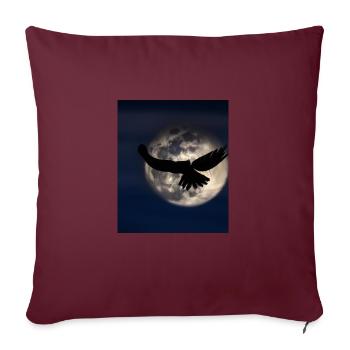 Amoureux gothique gothique goth Ombre d’un oiseau de proie - Housse de coussin décorative 45 x 45 cm - bordeaux - Devant