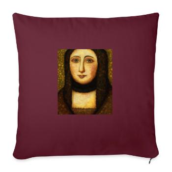 Portrait de femme style Gustav Klimt - Housse de coussin décorative 45 x 45 cm - bordeaux - Devant