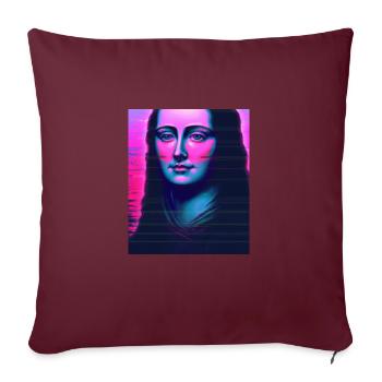 Vaporwave Portrait esthétique d’une femme - Housse de coussin décorative 45 x 45 cm - bordeaux - Devant