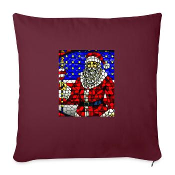 Noël américain Père Noël - Housse de coussin décorative 45 x 45 cm - bordeaux - Devant
