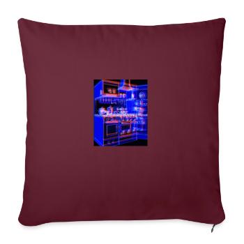 Küche Retro Vintage Blaupause Koch Kochen Köchin - Sofakissenbezug 45 x 45 cm - Burgunderrot - Vorne