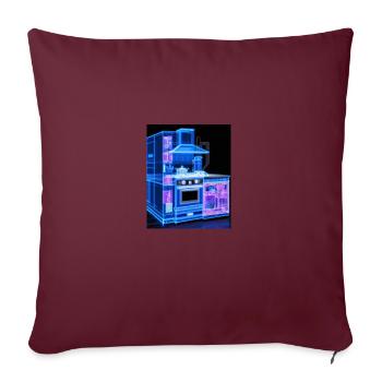 Küche Retro Vintage Blaupause Koch Kochen Köchin - Sofakissenbezug 45 x 45 cm - Burgunderrot - Vorne