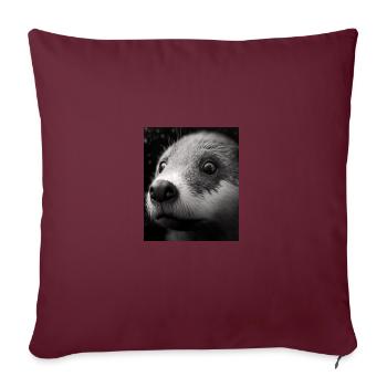 Conception de loutre à la mode Loutre de mer cool avec bleu - Housse de coussin décorative 45 x 45 cm - bordeaux - Devant