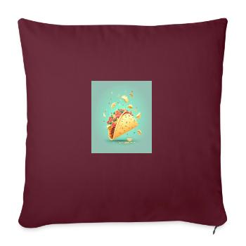 Taco Lover Démonté Taco Food Humour - Housse de coussin décorative 45 x 45 cm - bordeaux - Devant