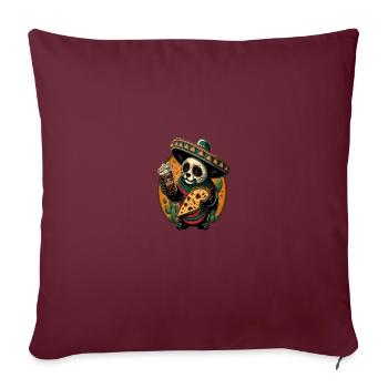 Panda mignon mangeant des tacos Panda mexicain Taco ours - Housse de coussin décorative 45 x 45 cm - bordeaux - Devant