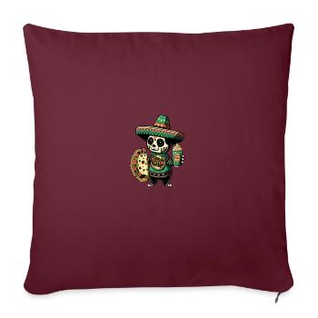 Panda mignon mangeant des tacos Panda mexicain Taco ours - Housse de coussin décorative 45 x 45 cm - bordeaux - Devant