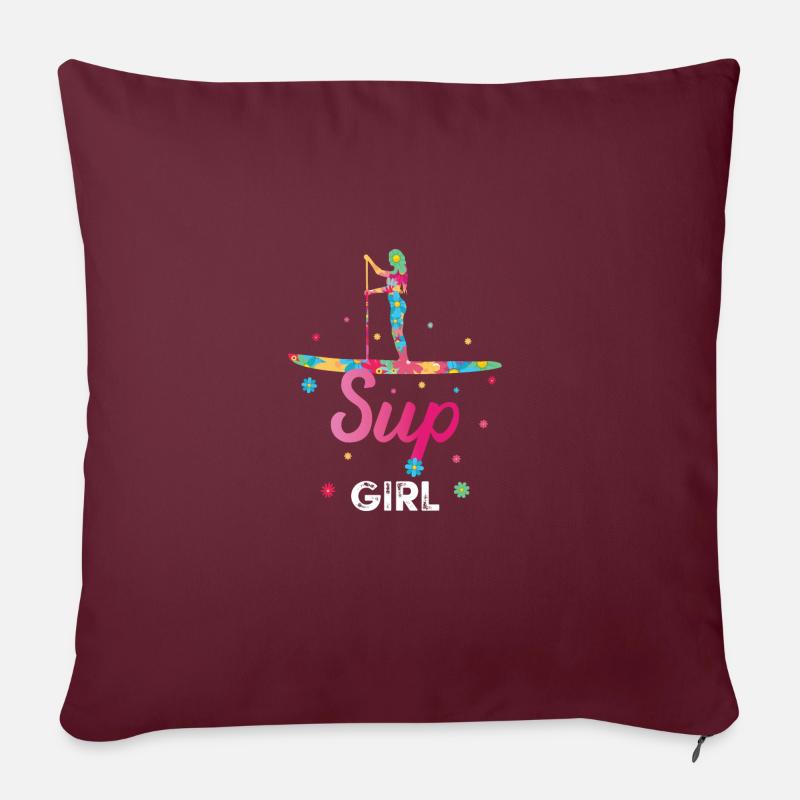 Stand Up Paddle SUP Mädchen Girl Geschenk - Sofakissenbezug 45 x 45 cm - Burgunderrot