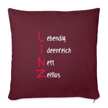 Linz Capital Shirt Gift - Housse de coussin décorative 45 x 45 cm - bordeaux - Devant