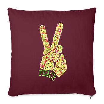 paix - Housse de coussin décorative 45 x 45 cm - bordeaux - Devant
