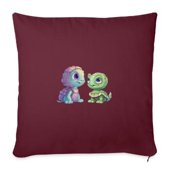 Fusion de tortues extraterrestres vertes - Housse de coussin décorative 45 x 45 cm - bordeaux - Devant
