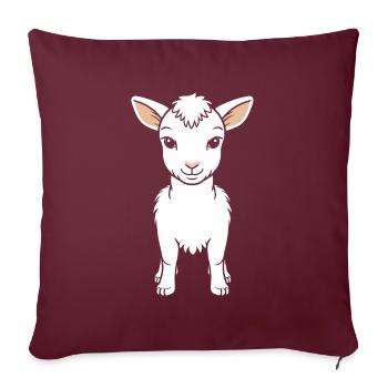 Citation humour petite chèvre - Housse de coussin décorative 45 x 45 cm - bordeaux - Devant
