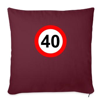 Panneau routier limite de vitesse 40 - Housse de coussin décorative 45 x 45 cm - bordeaux - Devant