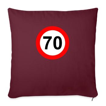Panneau routier limite de vitesse 70 - Housse de coussin décorative 45 x 45 cm - bordeaux - Devant