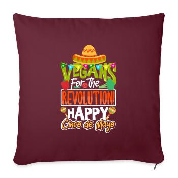 Vegan heureux Cinco de Mayo! - Housse de coussin décorative 45 x 45 cm - bordeaux - Devant