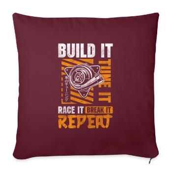 Mécanique d’accordage classique - Housse de coussin décorative 45 x 45 cm - bordeaux - Devant