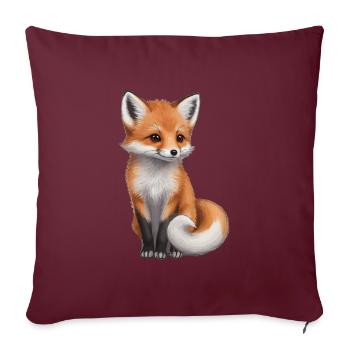 Mignon Red Fox Fox Forest Animal - Housse de coussin décorative 45 x 45 cm - bordeaux - Devant