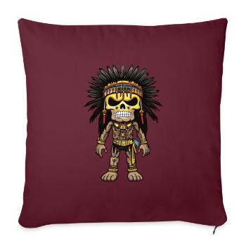 Squelette indien Apache - Housse de coussin décorative 45 x 45 cm - bordeaux - Devant