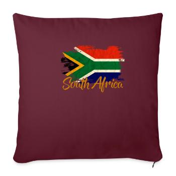 Afrique du Sud - Housse de coussin décorative 45 x 45 cm - bordeaux - Devant