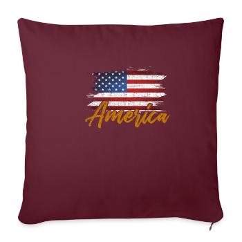 États-Unis - Housse de coussin décorative 45 x 45 cm - bordeaux - Devant