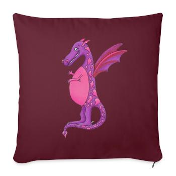 Pink and Purple Dragon - Sofa pillowcase 17,3'' x 17,3'' (45 x 45 cm) - burgundy - Front