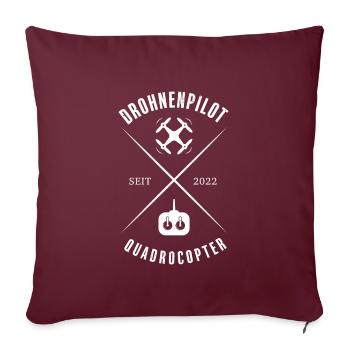 Drone Pilot - Quadcopter - Depuis 2022 - Housse de coussin décorative 45 x 45 cm - bordeaux - Devant