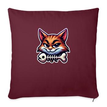 COLLECTION CHATS - Housse de coussin décorative 45 x 45 cm - bordeaux - Devant