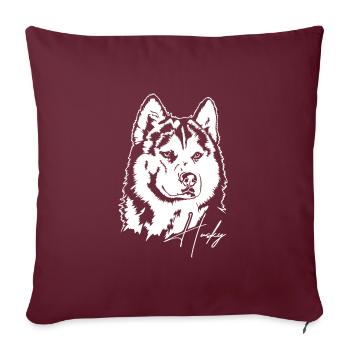 Husky Sibérien Portrait Chiens Chien Wilsigns - Housse de coussin décorative 45 x 45 cm - bordeaux - Devant