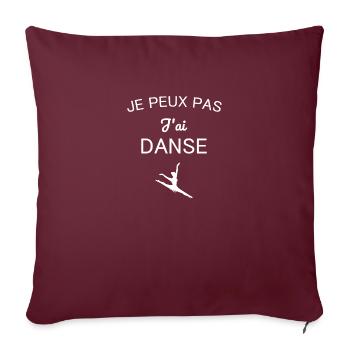 Je peux pas j'ai danse - Housse de coussin décorative 45 x 45 cm - bordeaux - Devant