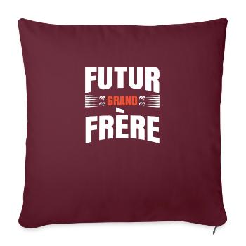 Futur grand frère - annonce futur grand frère - Housse de coussin décorative 45 x 45 cm - bordeaux - Devant